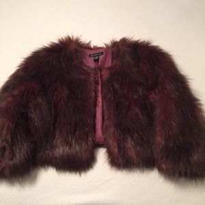 INC International Concepts Faux Fur Bolero Jacket